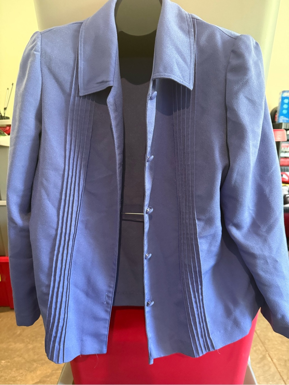 Classic  Blue Button-Front Jacket p65